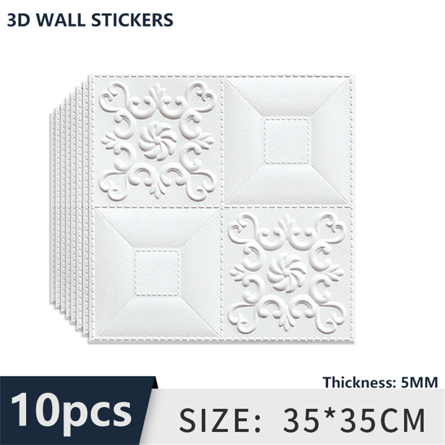 10pcs 3D Tile Brick Wall Stick - Pvc Panel Background ulasan dan harga