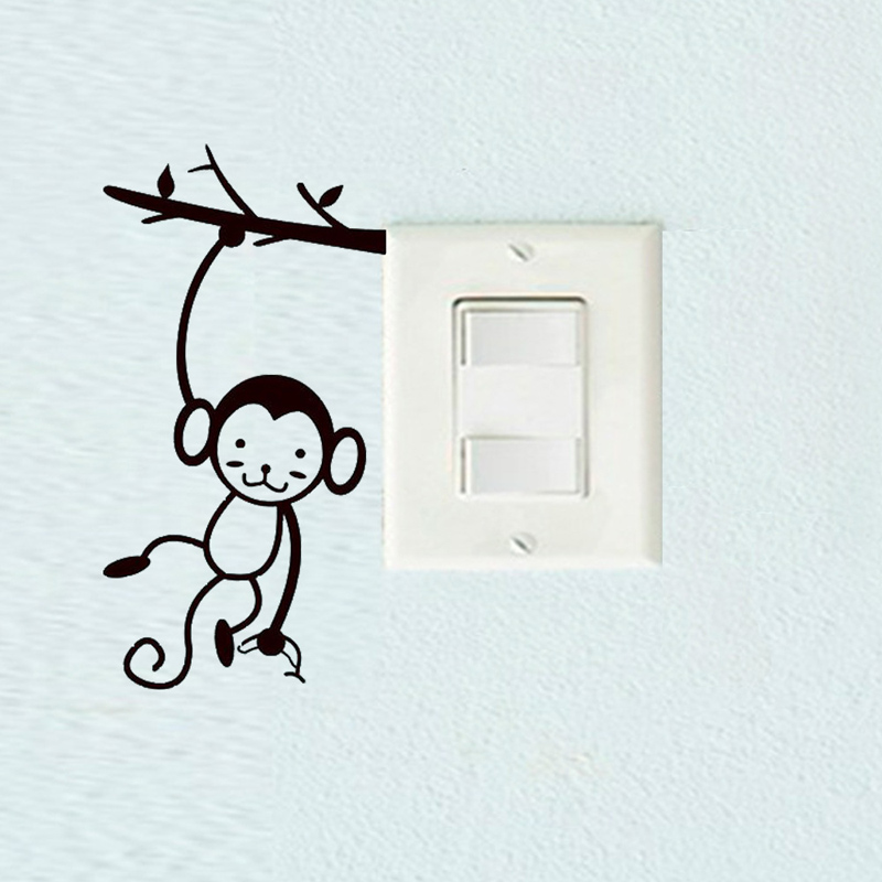 Black Cute Monkey Hanging Tree - Pvc Panel Background ulasan dan harga