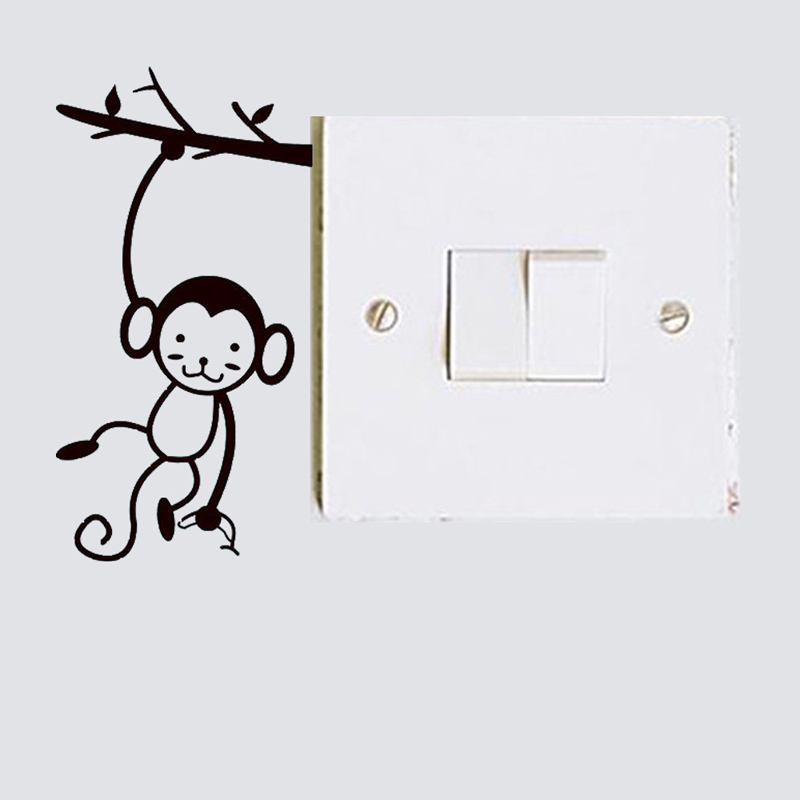 Black Cute Monkey Hanging Tree - Pvc Panel Background ulasan dan harga
