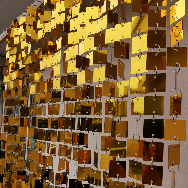 3cm Gold Silver Square Sequins - Pvc Panel Background ulasan dan harga